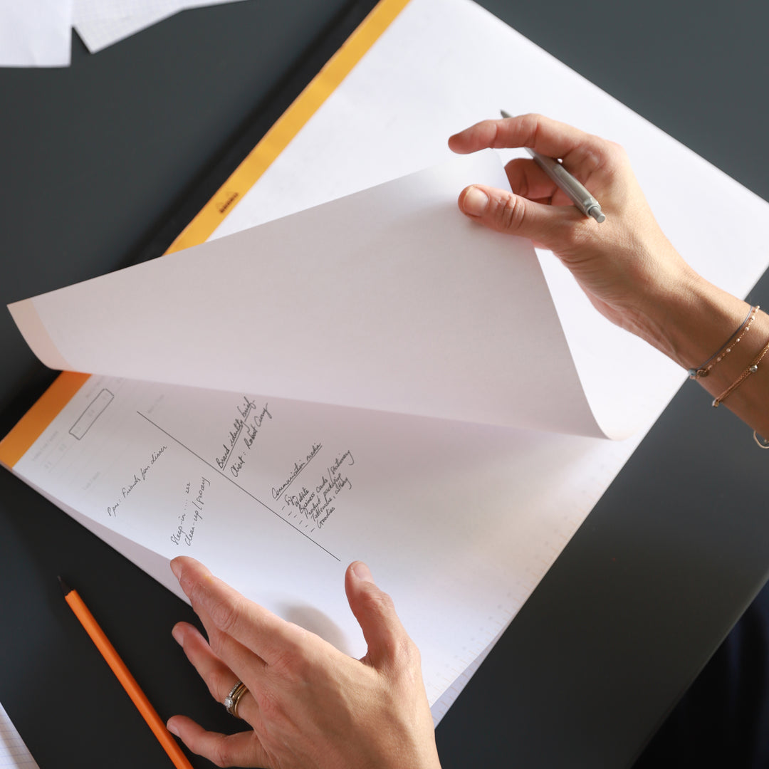 A4+ Weekly Desk Planner being used on desk
