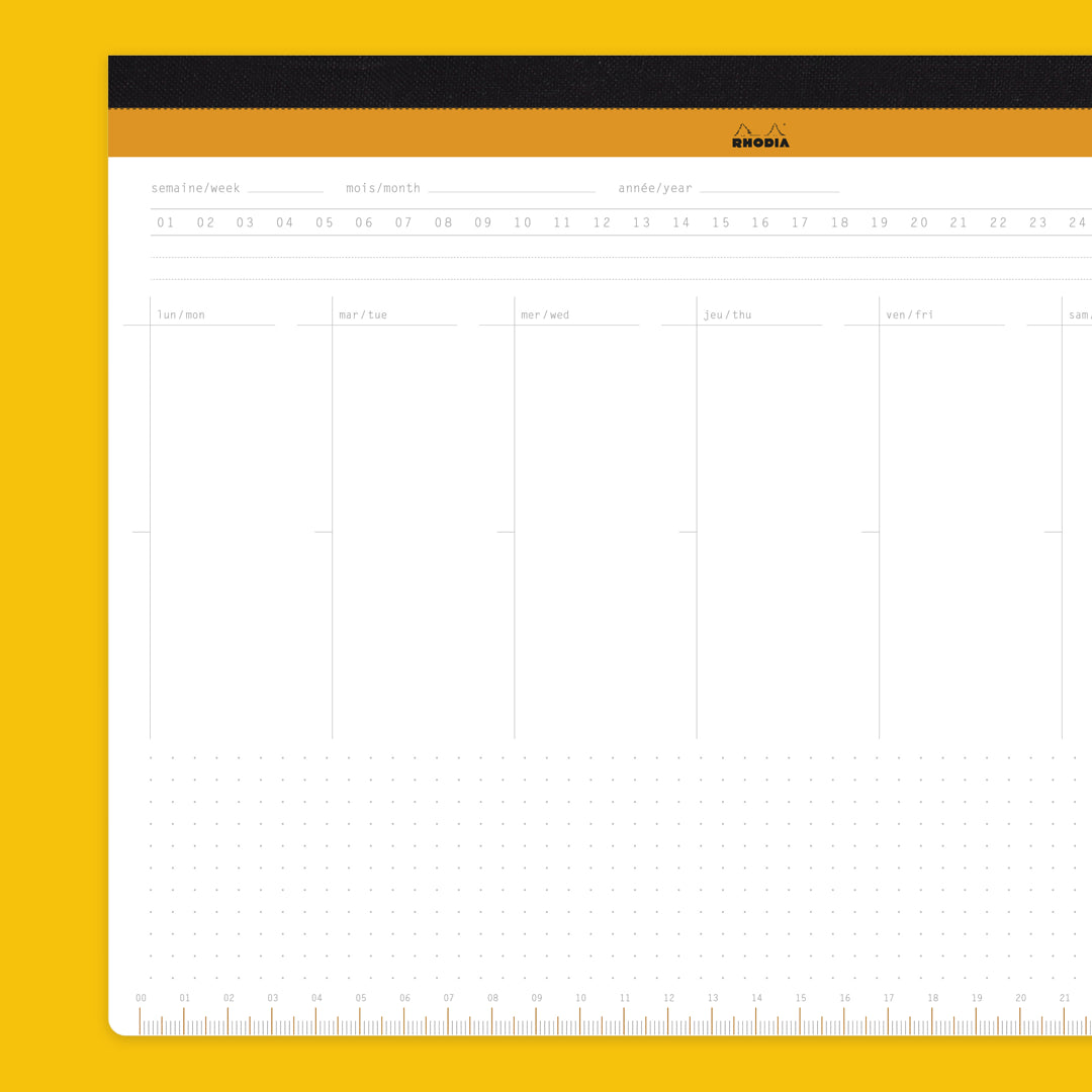 A4+ Weekly Desk Planner zoom in on details