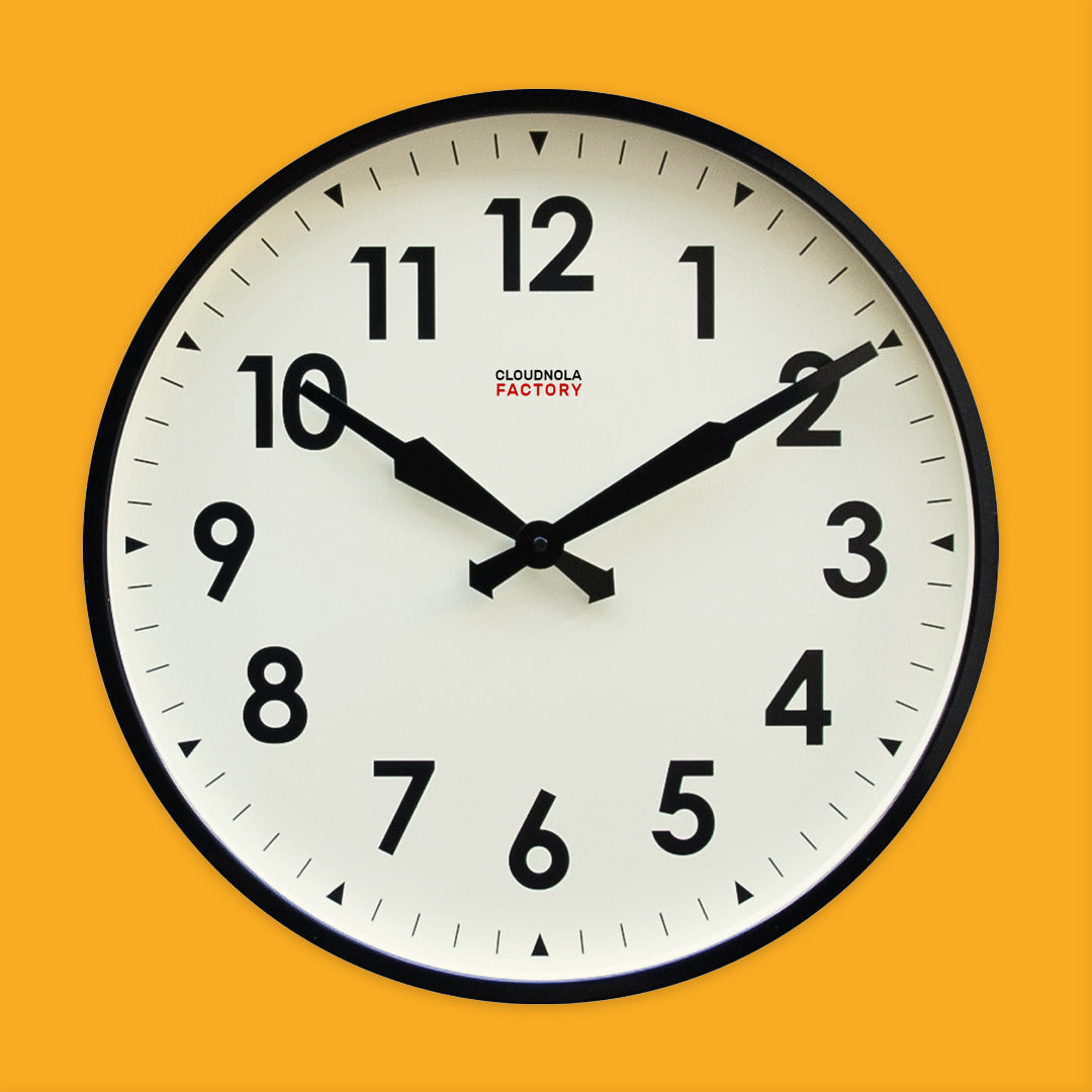Factory Clock 45cm dia in Black