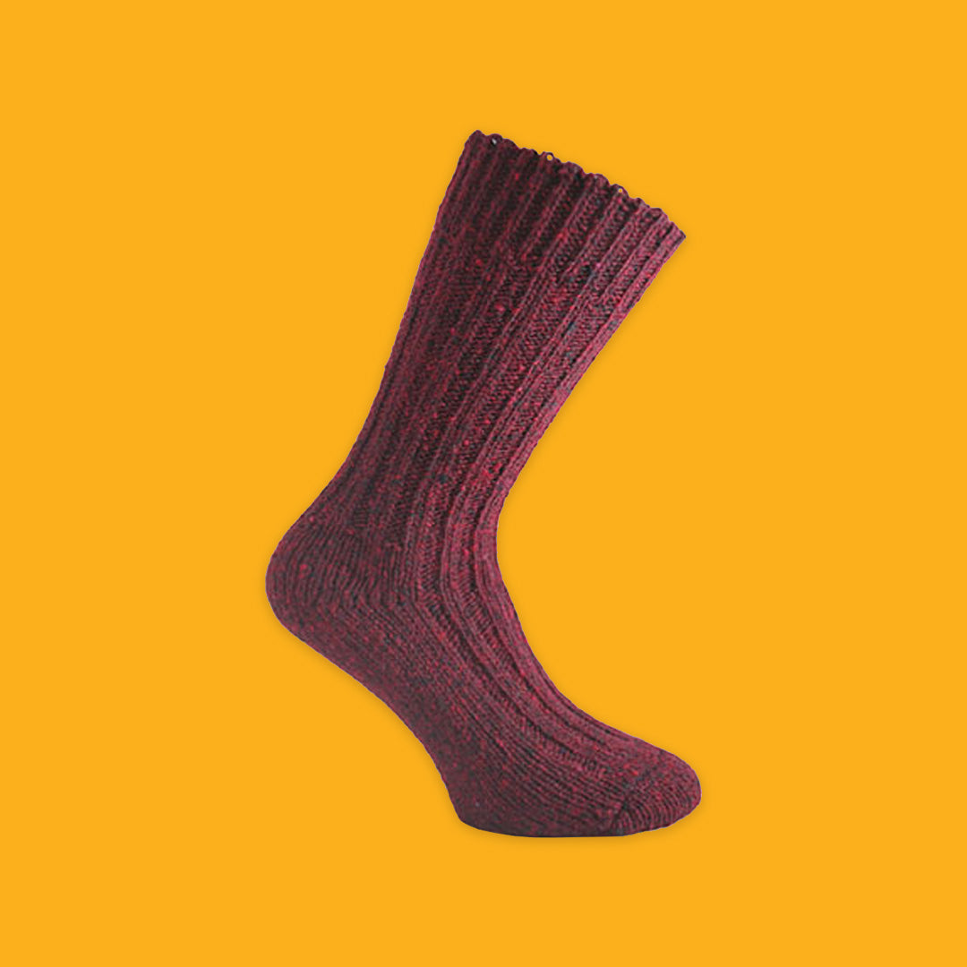 Donegal Woolen Socks in Berry Red