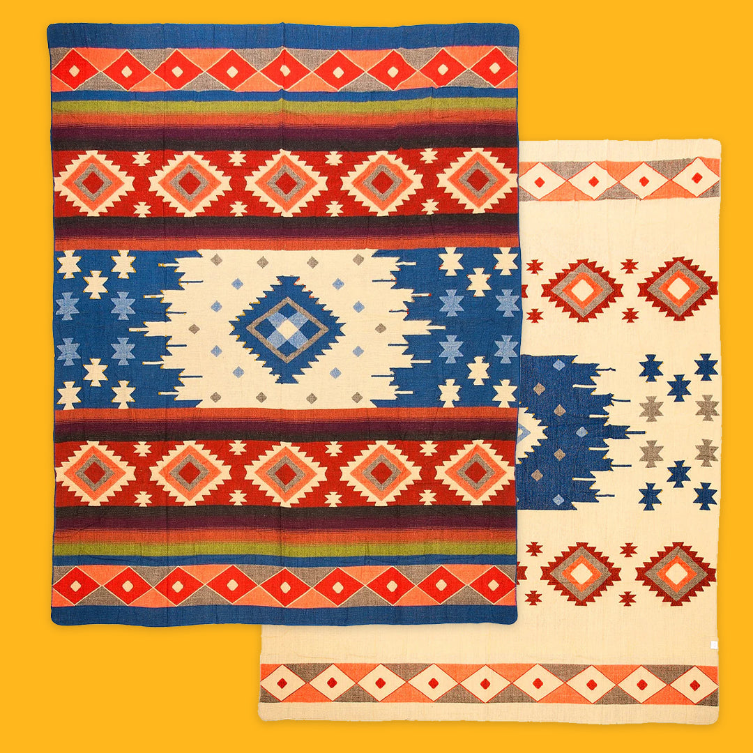 Alpaca Wool Throw - Quilotoa Blue