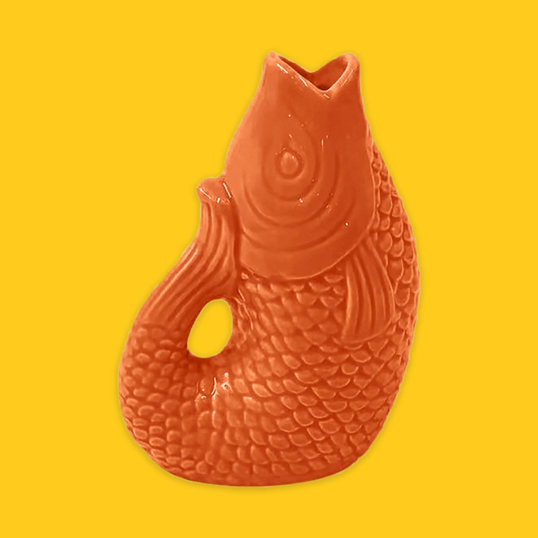 Orange Ceramic Fish Vase
