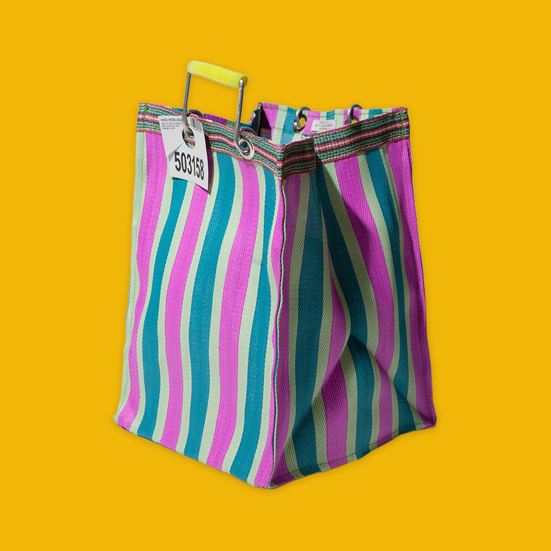 Recycled Plastic Stripe Bag | Rectangle D26