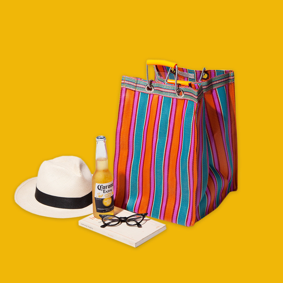 Recycled Plastic Stripe Bag | Rectangle D26