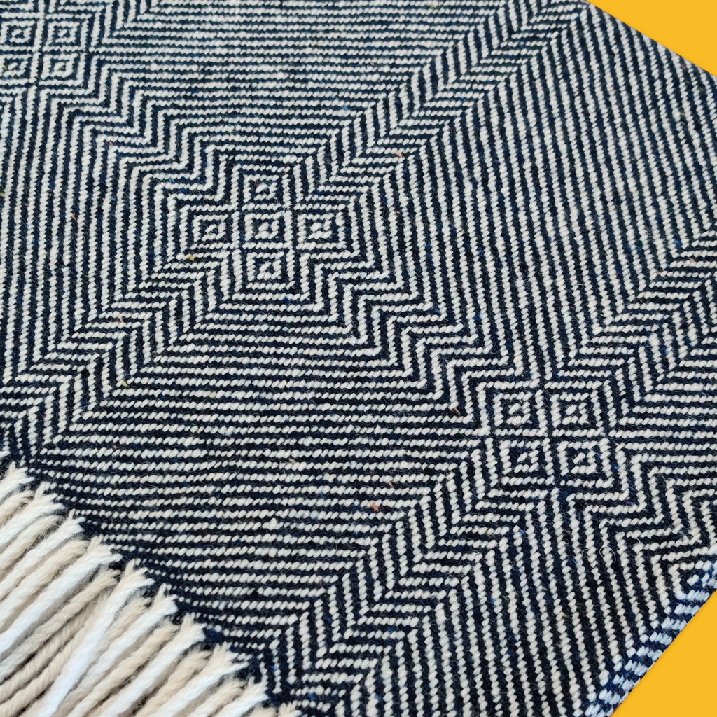 Studio Donegal Handwoven Gridlock Throw in Oxford
