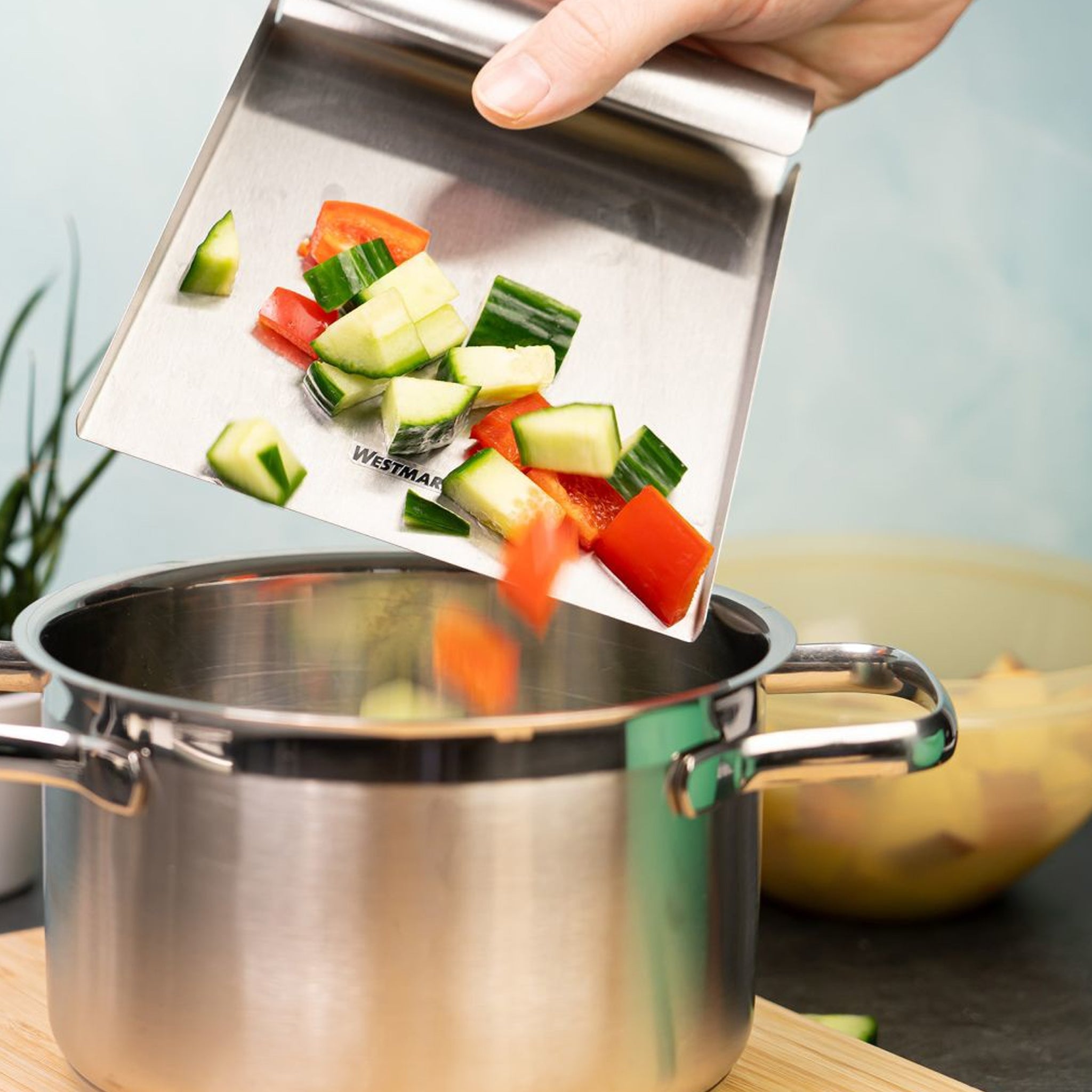 Stainless steel vegetable scoop