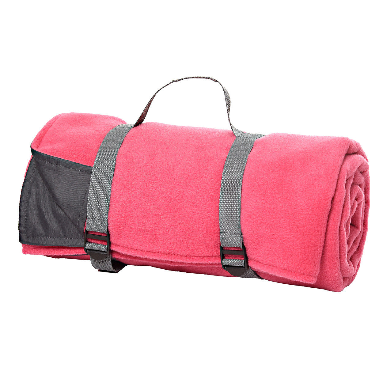 Fleece Picnic Rug Roll in Berry
