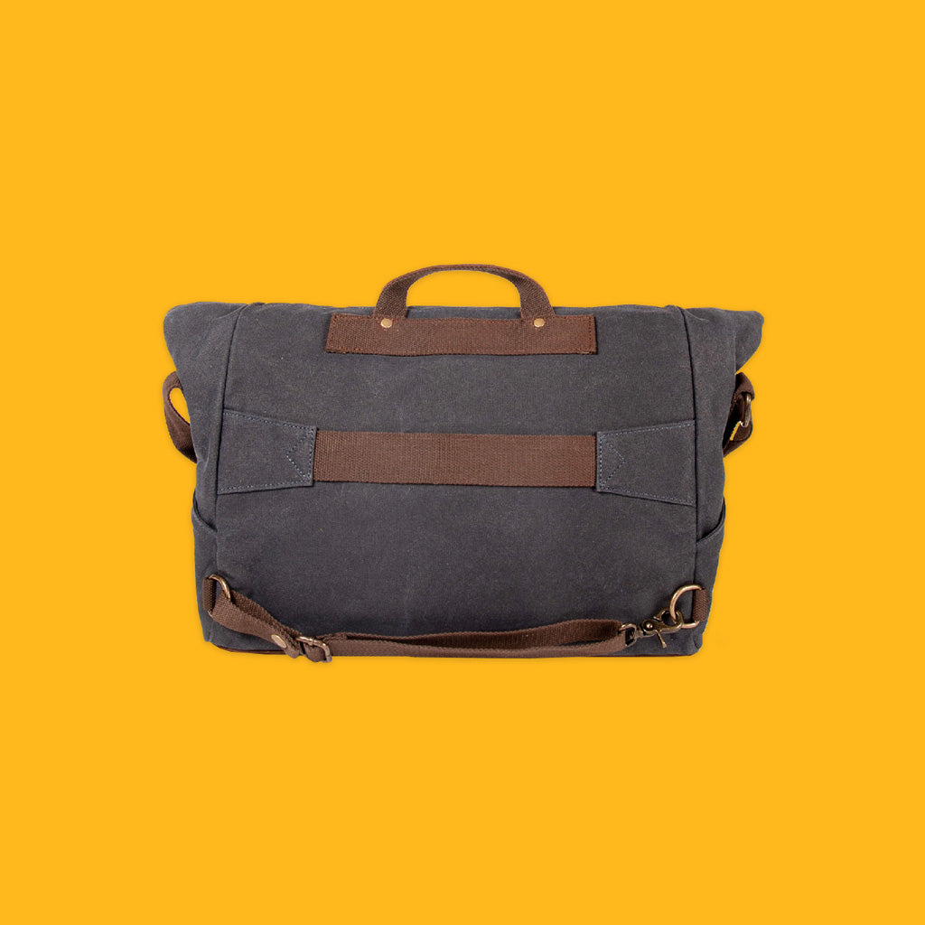 Alaskan Maker Messenger Bag in Charcoal Back