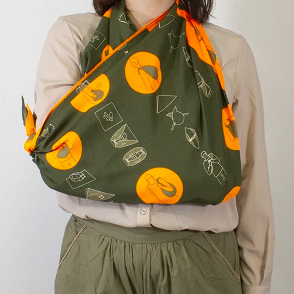 Musubi Furoshiki Aquadrop in a sling