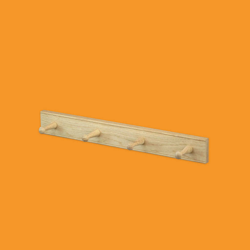 Creamore Mill Shaker Oak Peg Rail 4 Pegs