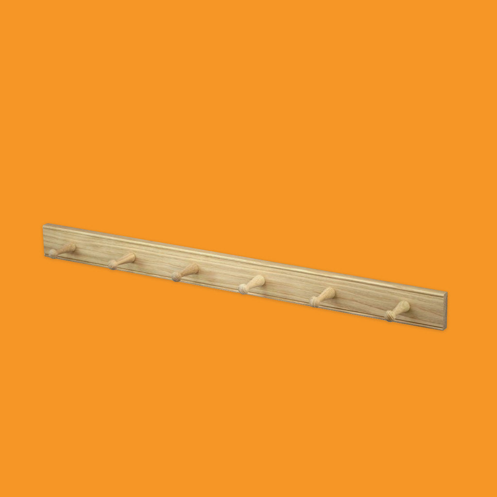 Creamore Mill Shaker Oak Peg Rail 6 Pegs