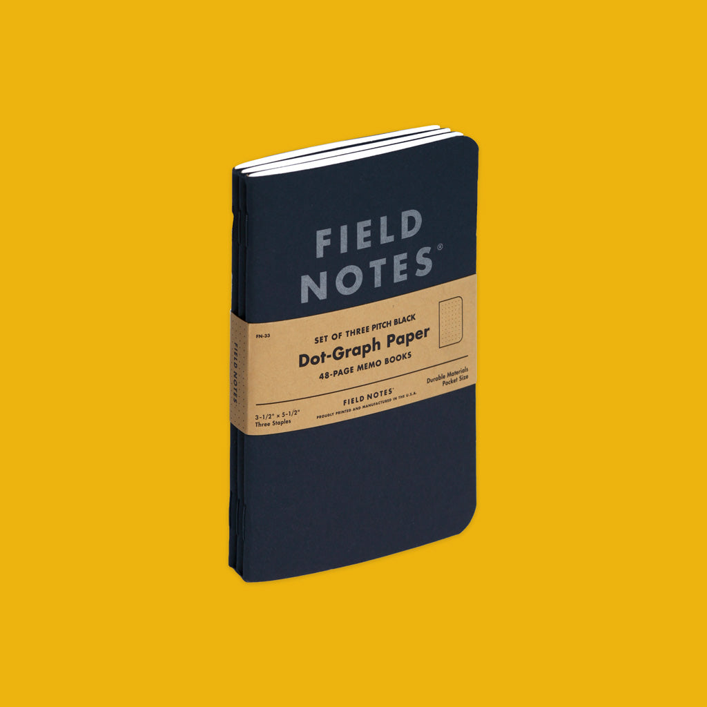 Field Notes Pitch Black Memo Book Dot Graph