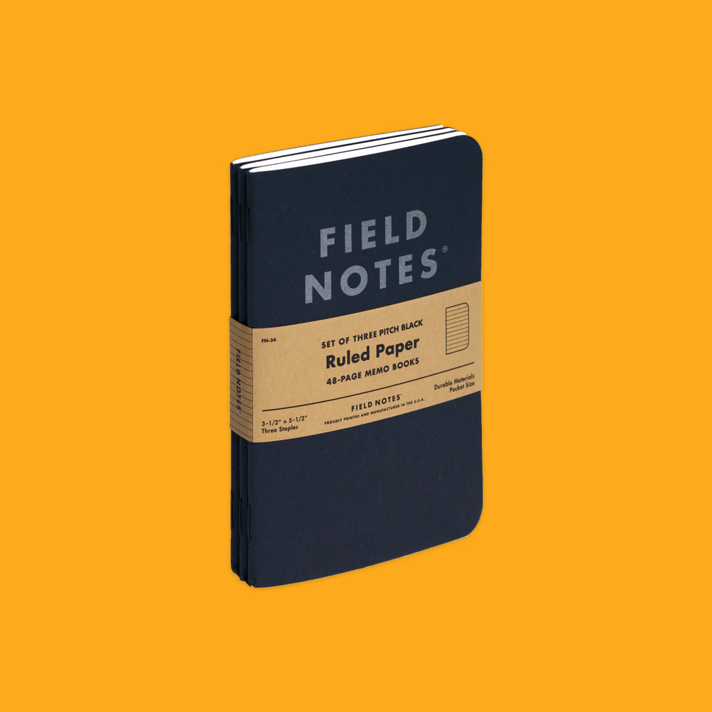Field Notes Pitch Black Memo Book Ruled