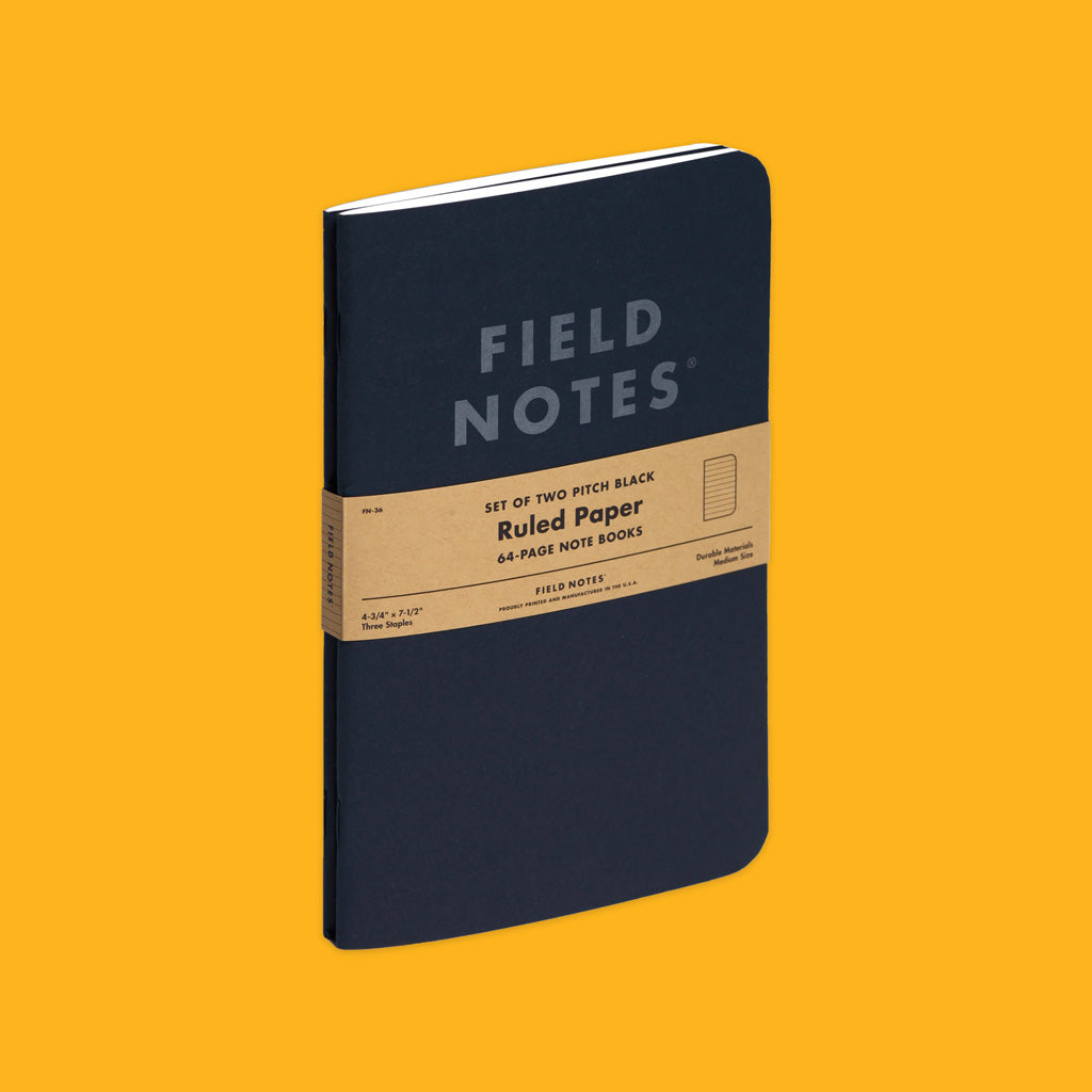 Field Notes Pitch Black Notebook Ruled