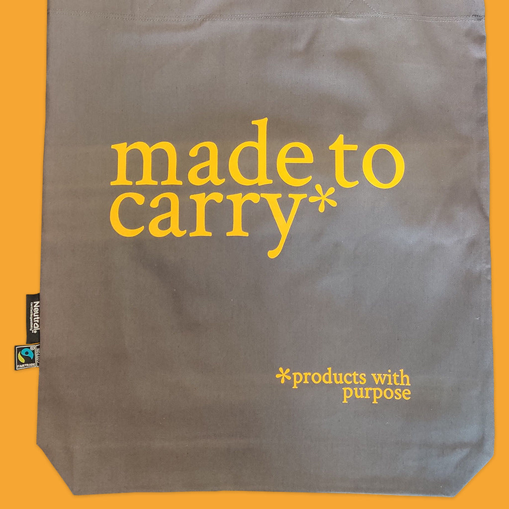 hark. Neutral Twill Organic Cotton Bag zoom in on font
