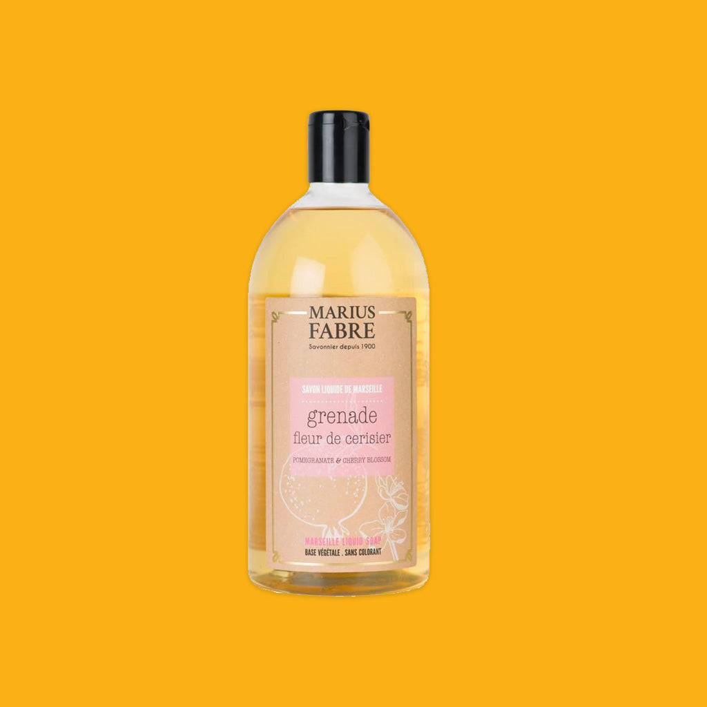 Marius Fabre Marseille Liquid Soap 1L Pomegranate & Cherry Blossom
