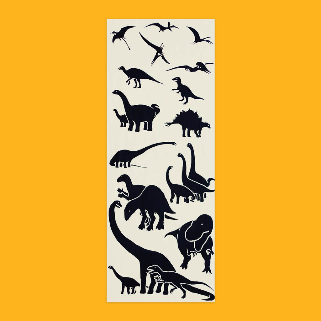 Tenugui Cotton Towel Black and White Dinosaurs