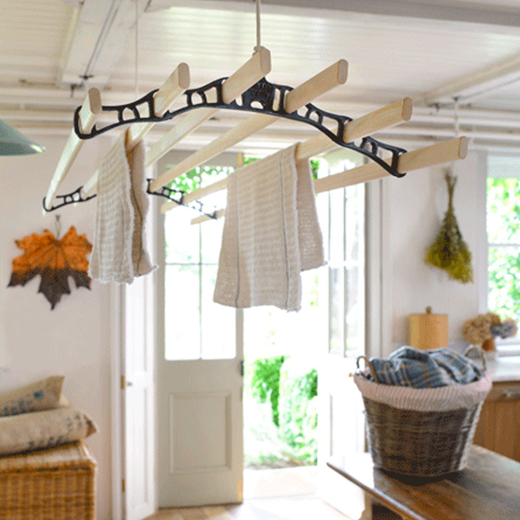 Pulleymaid Deluxe Clothes Airer in Black