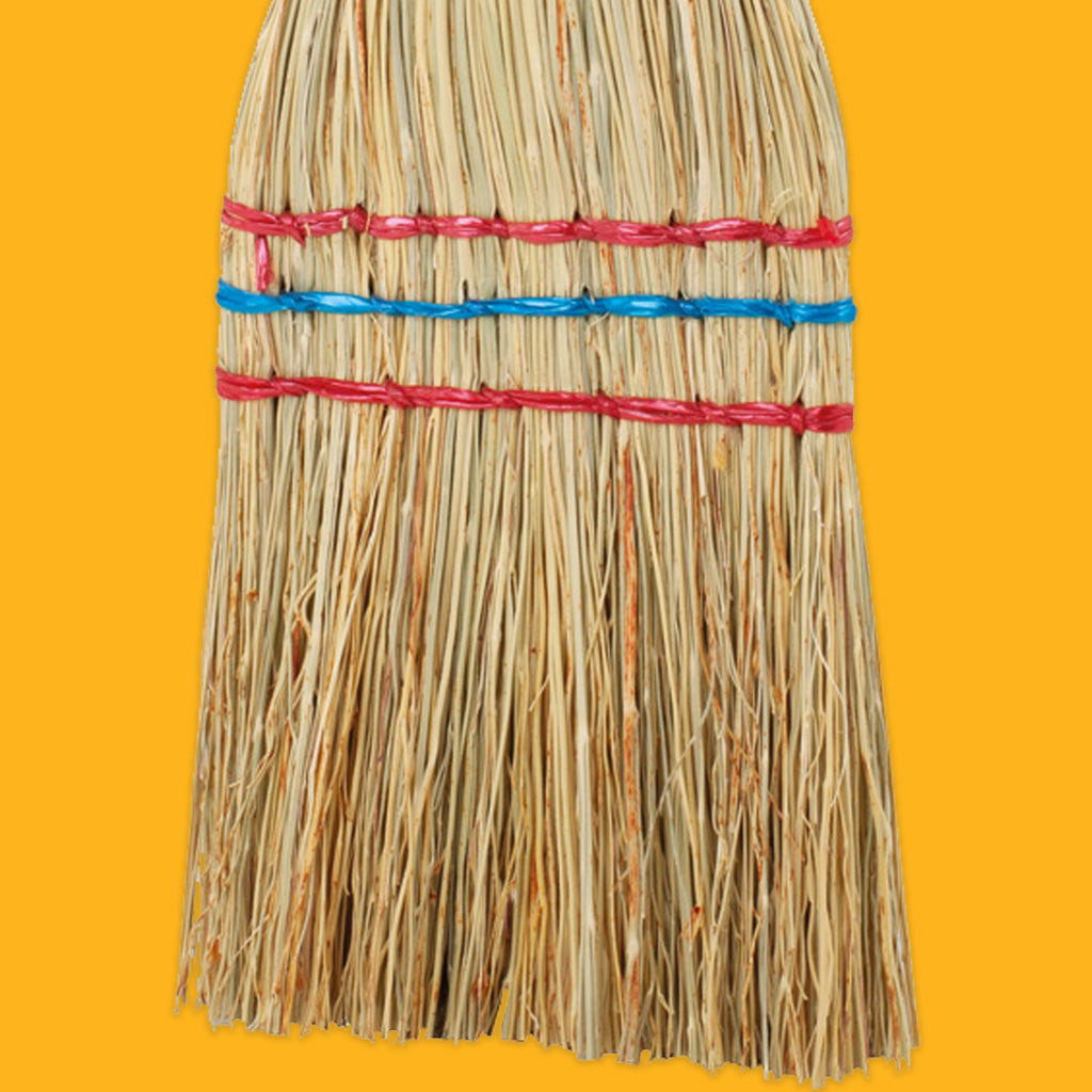 Redecker Mini rice Straw Brush with Beechwood Handle Stitching