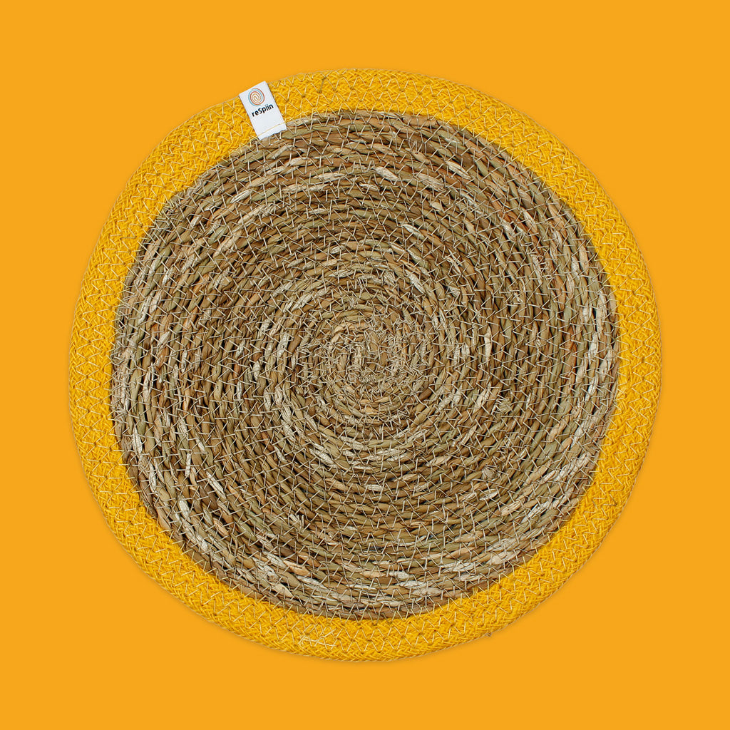 Seagrass & Jute Tablemat in Yellow