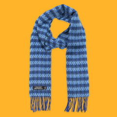 John Hanly Blue Aqua Check Scarf