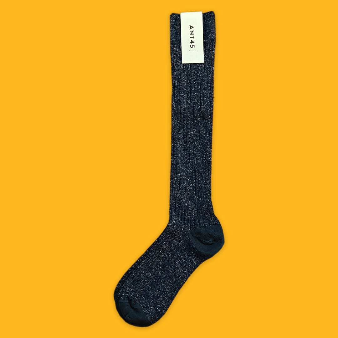 Cheery Lock Socks in blue on a yellow background