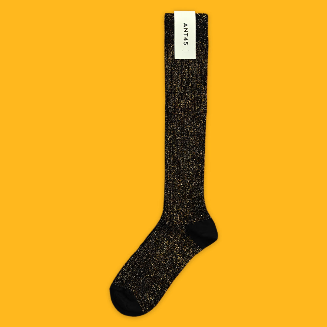 Cheery Lock Socks in black on a yellow background