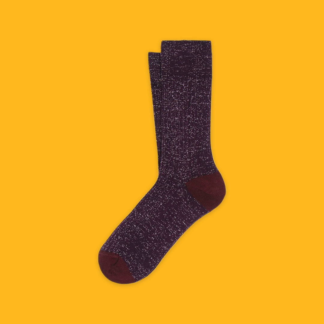 Cherry Style Socks in Purple on Yellow background