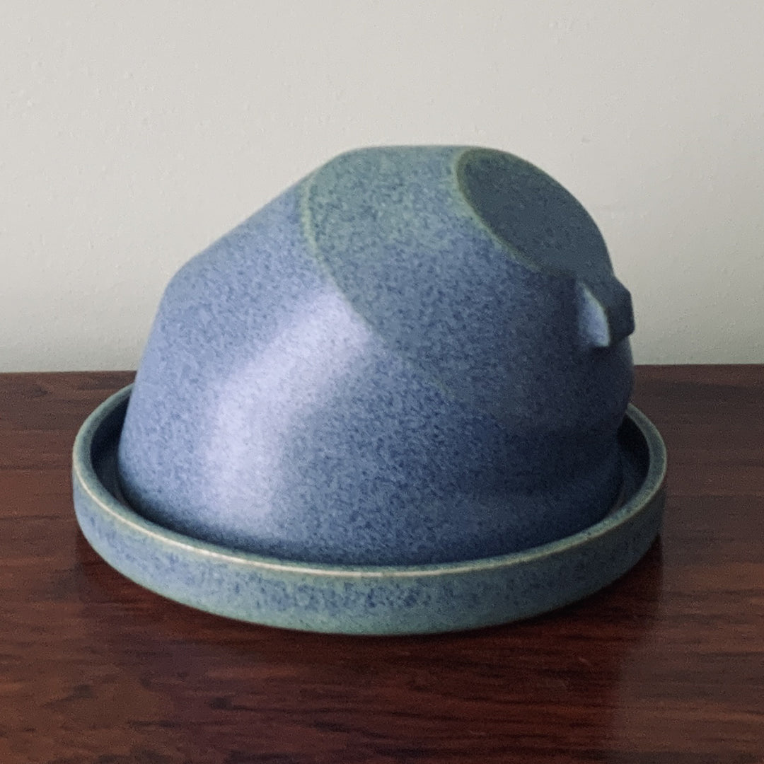Pacific blue Ceramic Butter dish with butter