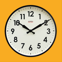 Factory Clock 45cm dia in Black 