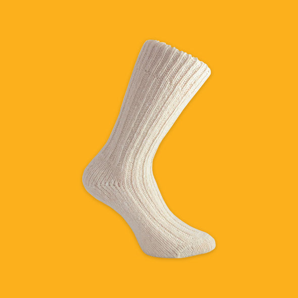 Donegal Woolen Socks in Lambswool White