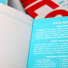 Field Notes Hatch Show Print inside page