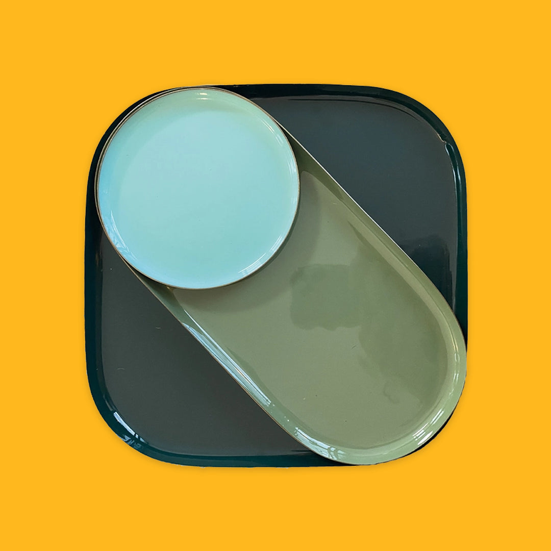 Set of 3 Enamel Trays