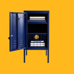 Mustard Made The Shorty Locker in Navy Left open