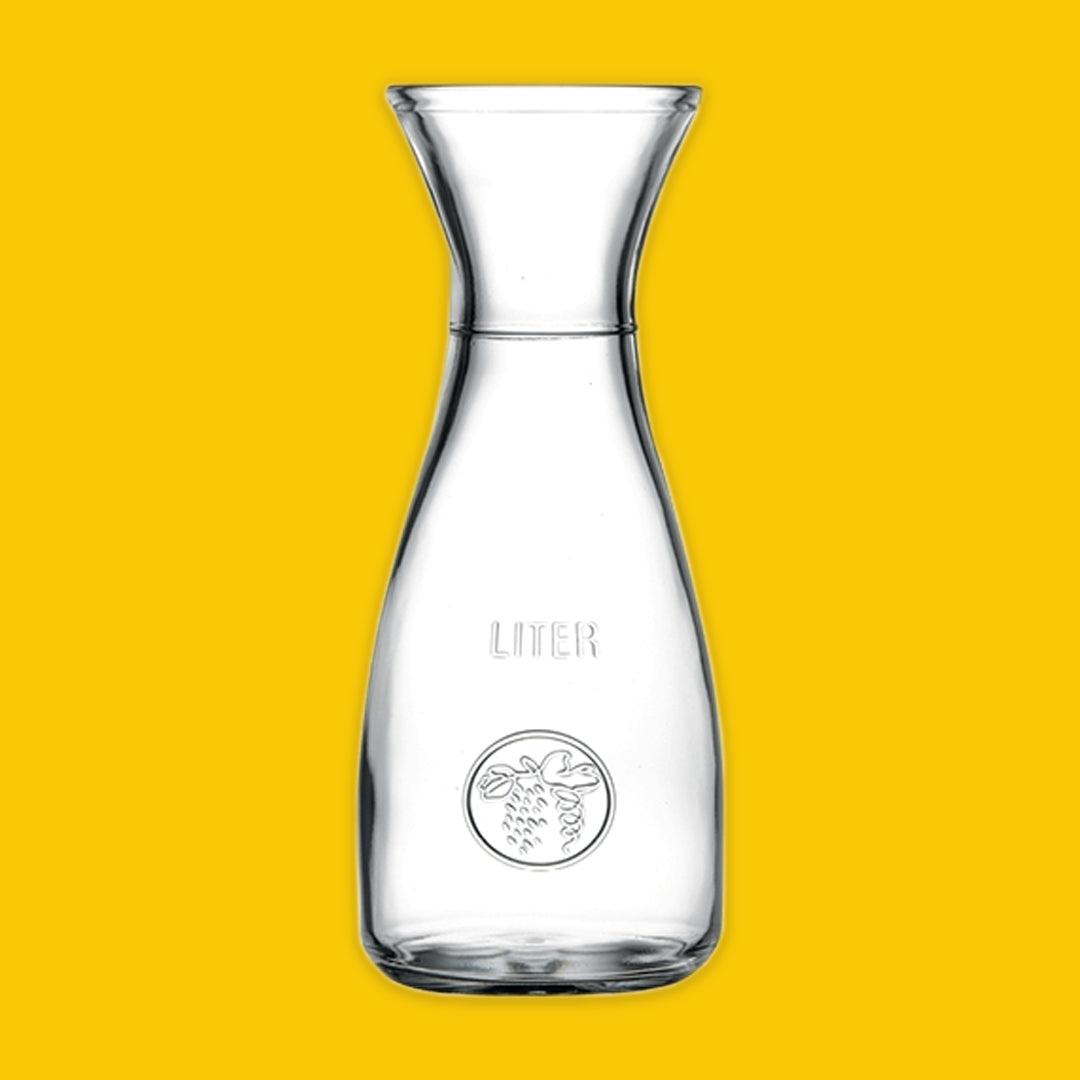1L carafe on a yellow background