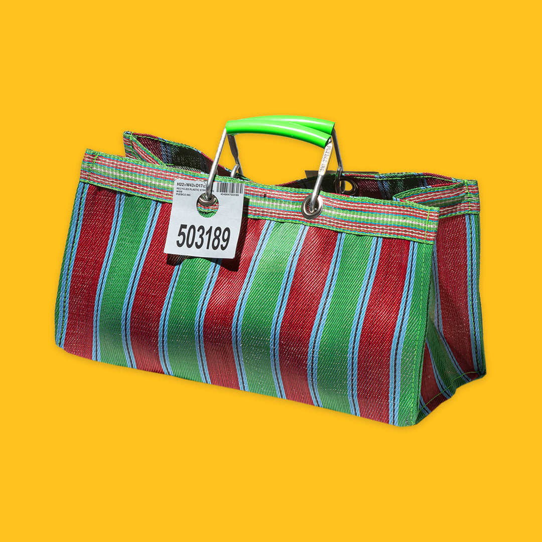 The Wide Bag in Green & Red