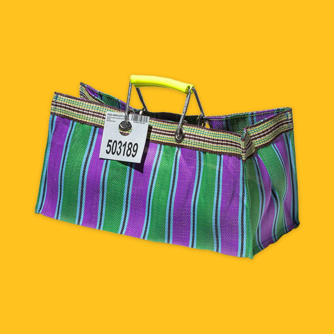 The Wide Bag in Green & Purple