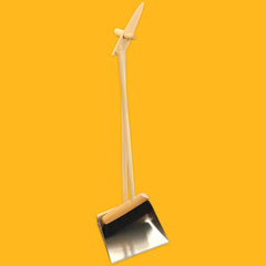 Beechwood, Stainless Steel and Horsehair dustpan and brush set