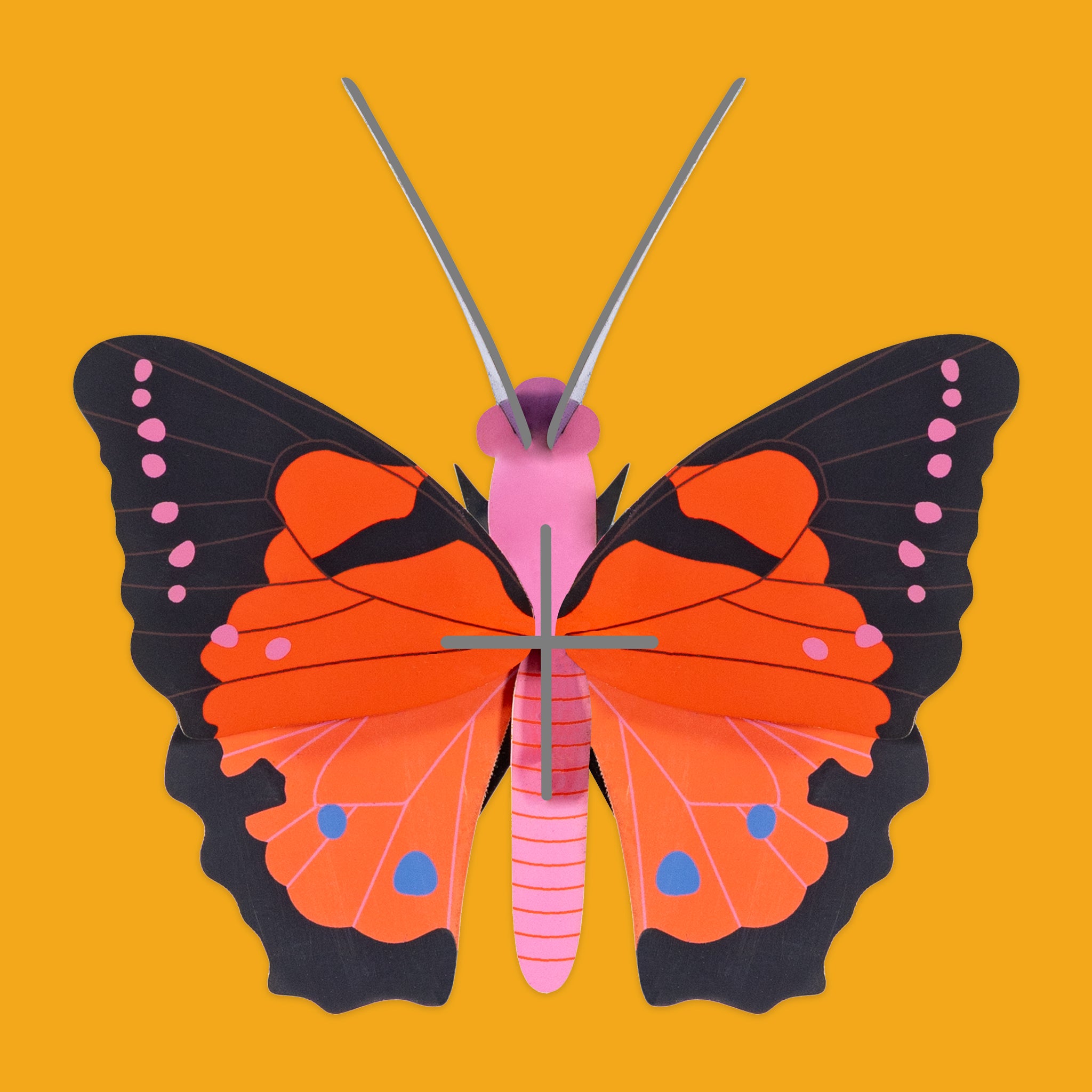 Large Fox Butterfly on an orange background
