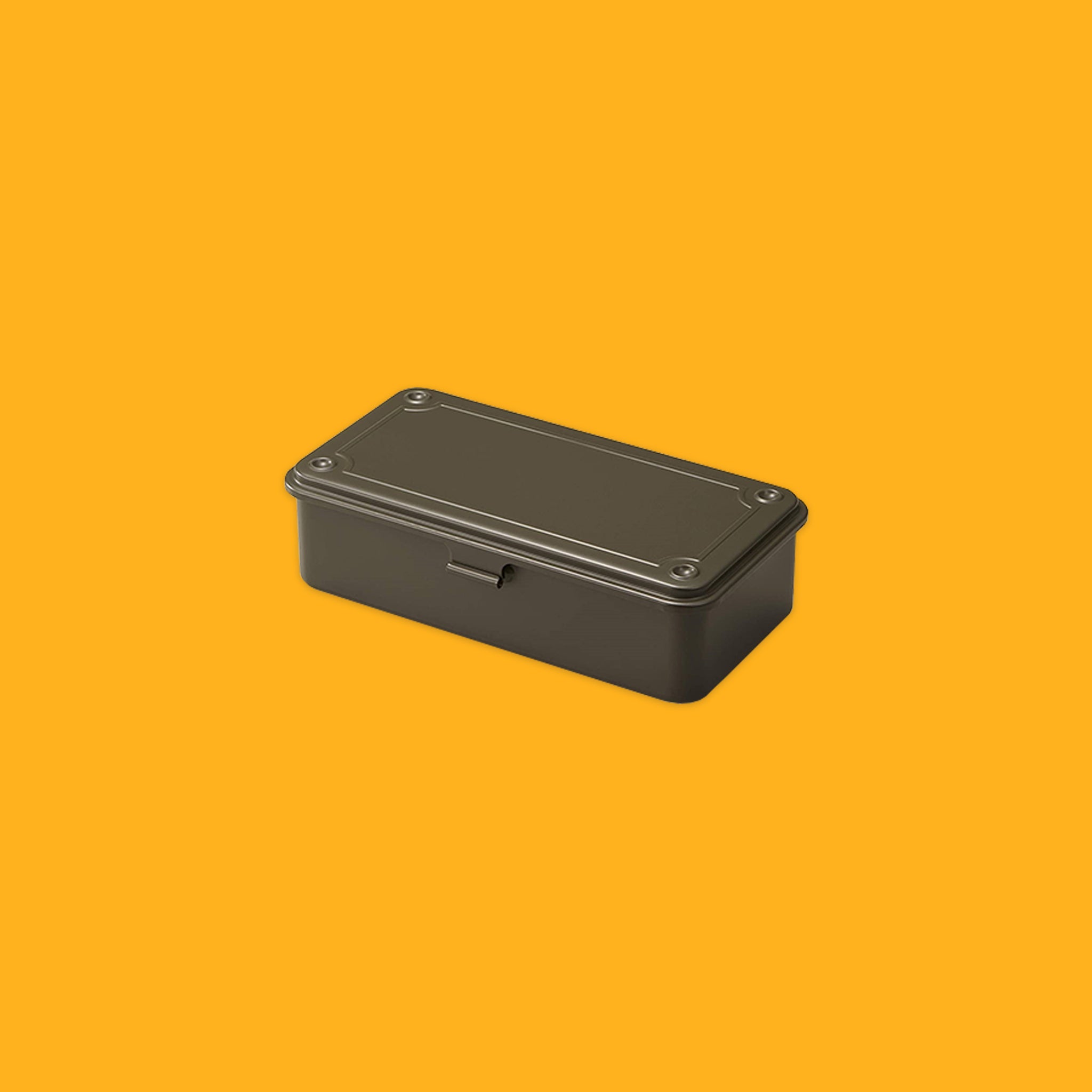 Khaki rectangular box on a yellow background