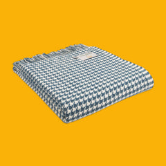 Houndstooth Pure New Wool Throw in Ink