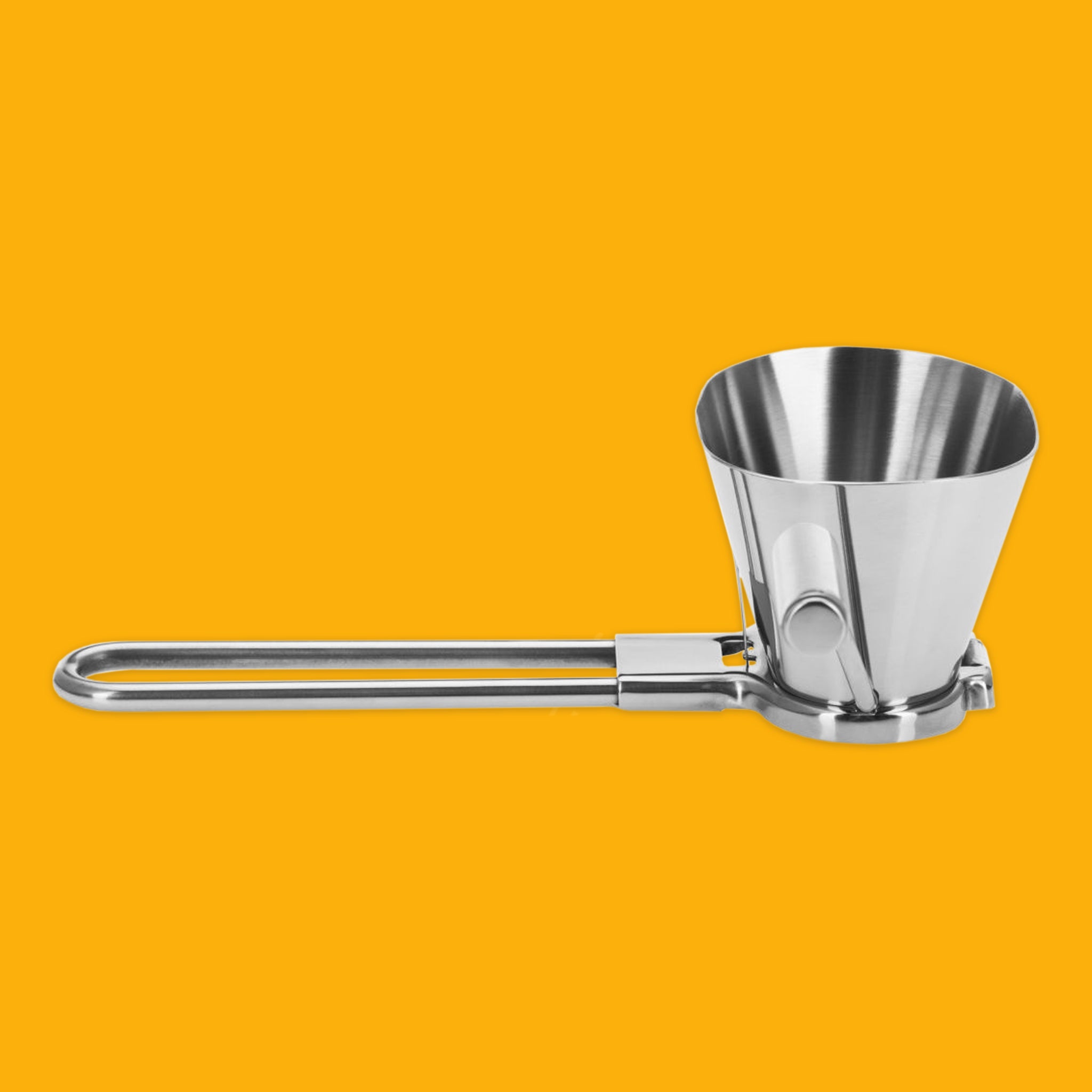 Stainless Steel Herb Mill on a yellow background