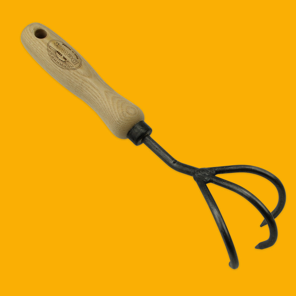 DeWit 3 Tine Cultivator with ash handle