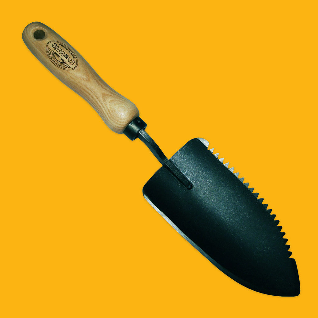 DeWit Serrated Hand Trowel with ash handle