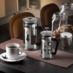 Bialetti Preziosa Coffee Press 3 cup & 8 cup on table