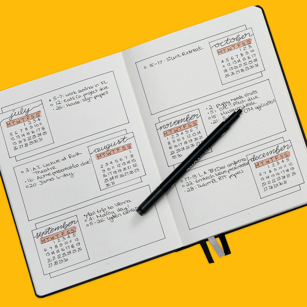 Bullet Journal in Black by Leuchtturm1917 Months noted