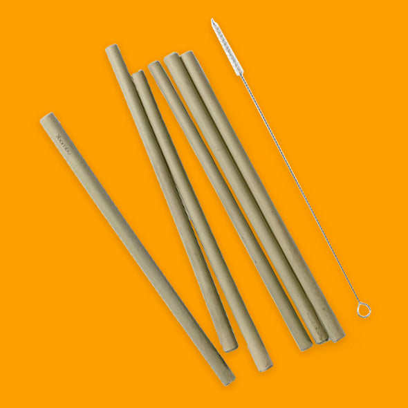 Bamboo straws pack of 6