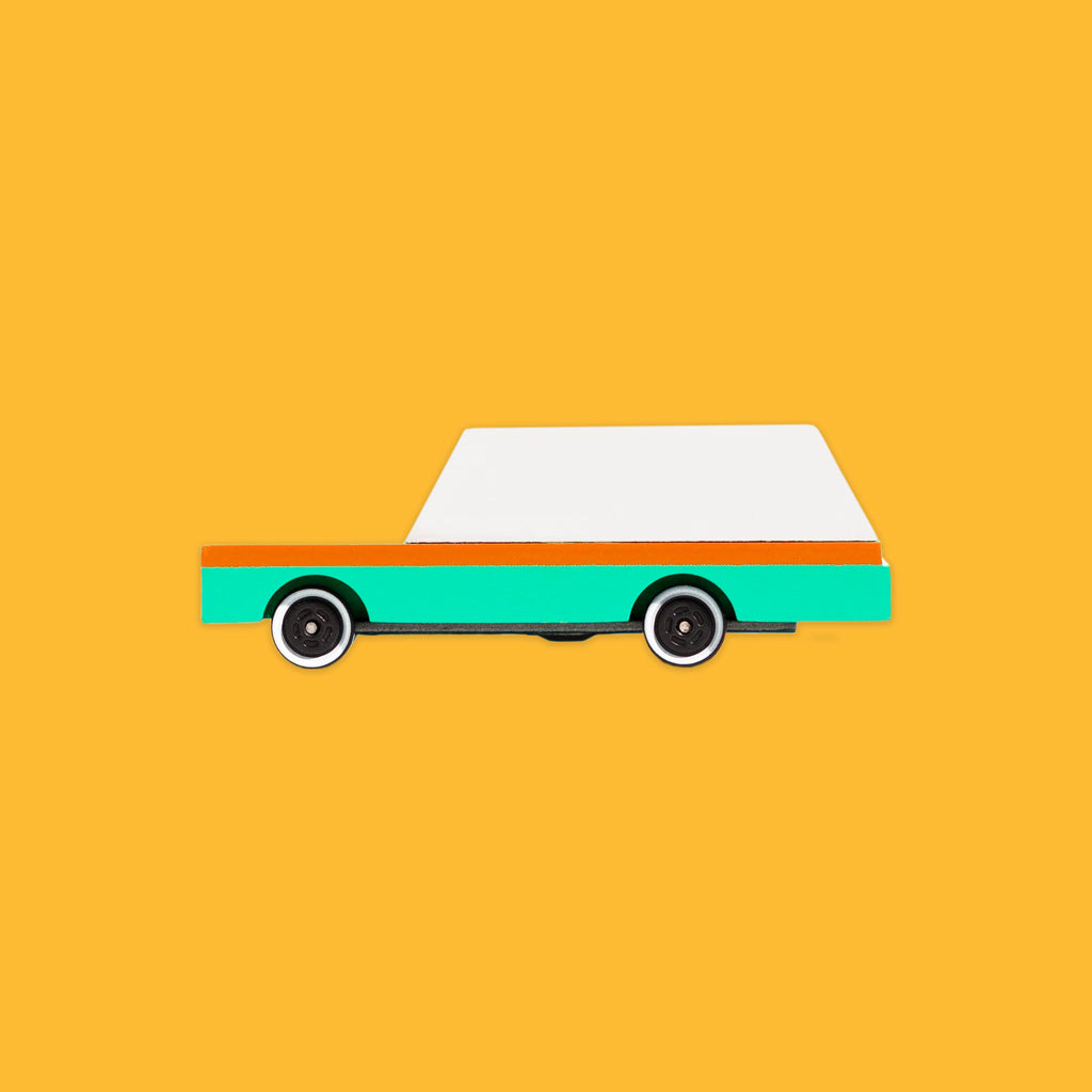 CandyLab Toy Cars Suburbia Teal Wagon Side View