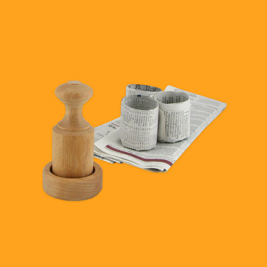 Paper Pot Press with newspapers by Creamore Mill