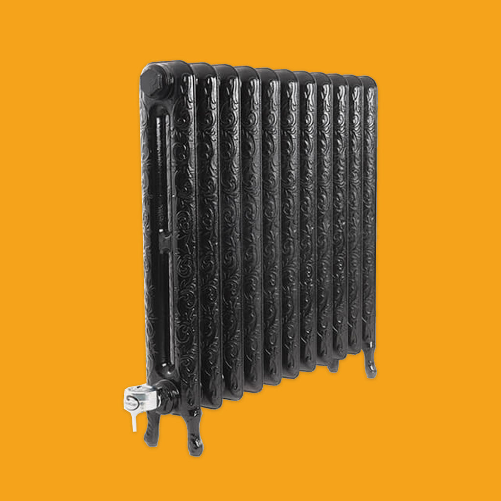 Electricast Art Nouveau 11 Section Cast Iron Radiator in Black